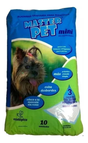 Paños Piso Alfombra Sanitario Master Pet Mini Premium Perros