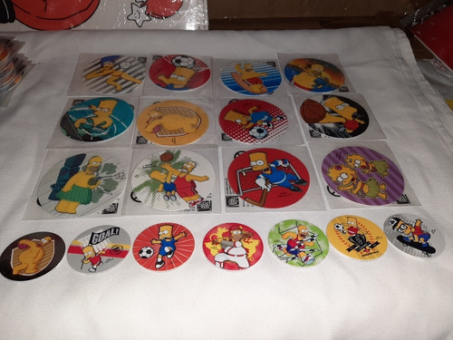 12 Tazos De Peluche De Los Simpsons Mas 7 Normales.