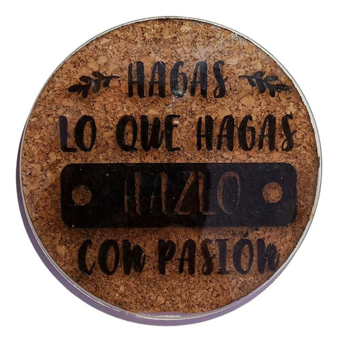 Porta Vasos Con Frases En Corcho Y Acrilico