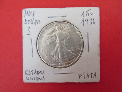 Moneda Estados Unidos De Plata Half Dollar  Año 1936