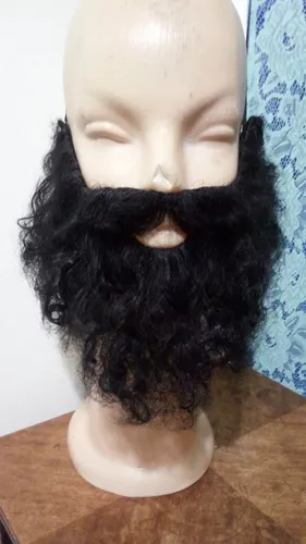 Barba Postiza Simil Jesus Negra Elastico By La Parti Wigs