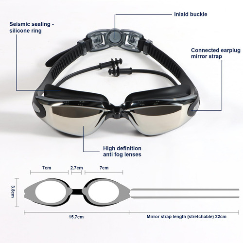 Ticeaik Gafas De Natación, Goggles De Natación Anti Niebla