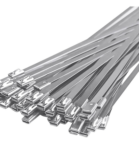 50 Bridas Metalicas Con Cremallera Para Cables De Acero I...