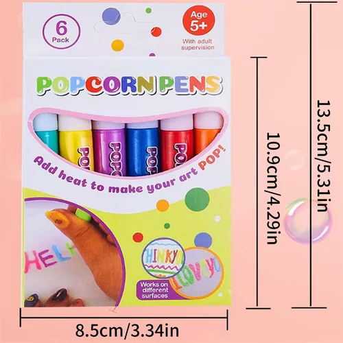 12pcs Diy Bubble Popcorn Puffy Bubble Pen Puf Drawing Pens