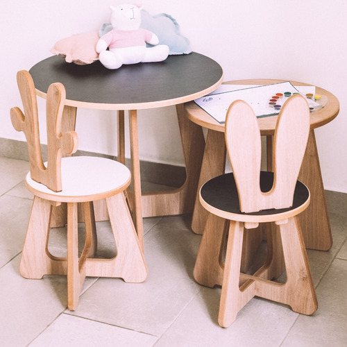 Imagen 7 de 10 de Juego De Mesa Y Silla Para Niños Madera - Envío Gratis