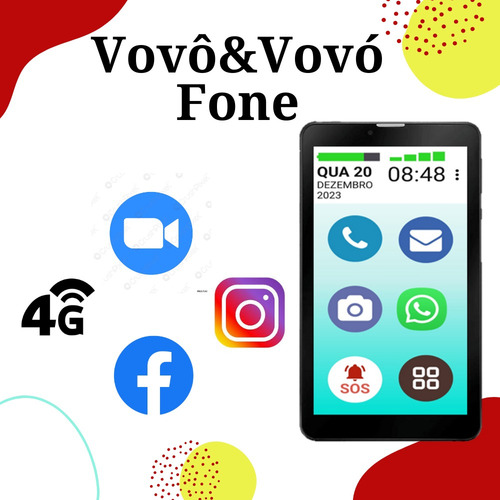 Tablet Vovô&vovófone 32gb 4g Botões Sos Faz E Recebe Ligação