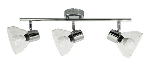 Aplique Spot 3 Luces Led Con Tulipa Cromo Barra Techo 40603