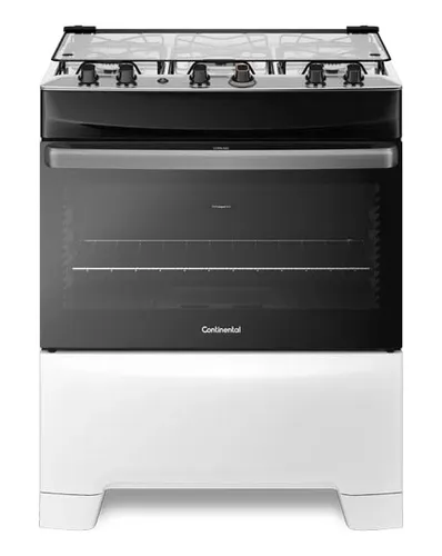 Mesa de Vidro de Fogão: segurança e resistência 5 Fogão 5 Bocas Continental Mesa De Inox Branco