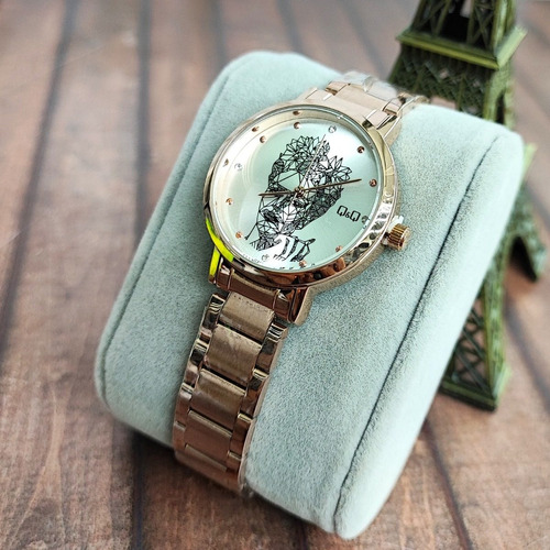 Reloj Q&q Mujer Acero Diseño Frida Piedras