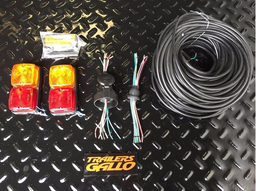 Kit Electrico Luces Para Trailers Farol + Ficha + Cable 6m