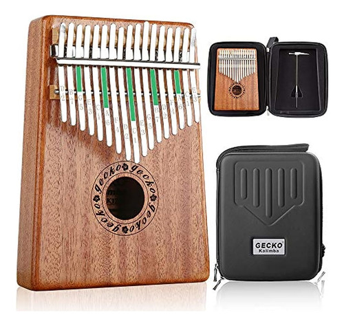 Gecko Kalimba Thumb Piano 17 Teclas, Madera De Caoba Portabl