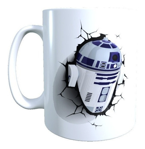 Tazon Diseño R2d2 Star Wars Efecto Tazon Rota Robot