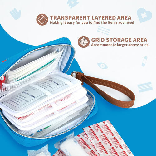 Estuche Portátil C/ Separadores Kit Primeros Auxilios 140pzs