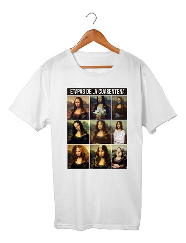 Camisetas Mona Lisa Moderna Meme Cuarentena Da Vinci Unisex