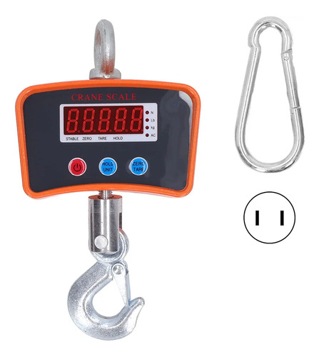 Balanza Colgantes 500kg Dijitales Pantalla Led 220v Recargab Naranja