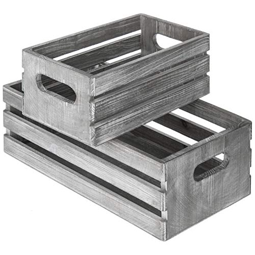 Mygift Cajas De Almacenamiento Decorativas De Madera Gris Cl