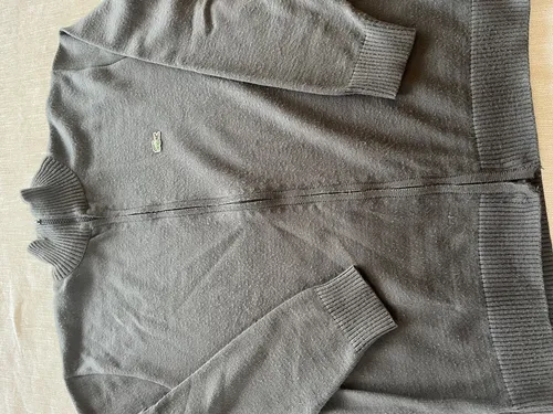 Sweater Lacoste Gris Con Cierre Usado Buzo (Usado)