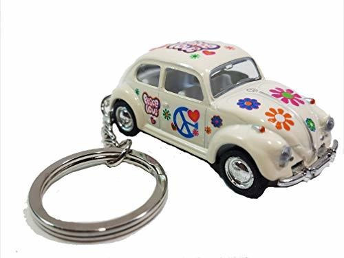 Llavero Volkswagen Beetle Hippie Blanco 1/64
