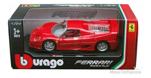 Imagem 1 de 10 de Carrinho Ferrari F50 Race E Play 1/24  Vermelho Burago 26010