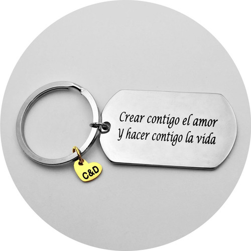 Imagen 2 de 5 de Llavero Acero Personalizado Enlace Youtube Y Corazón
