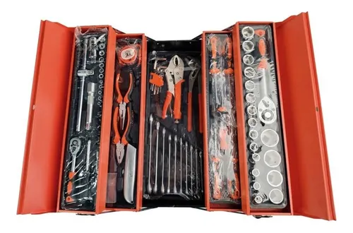 Caja Metálica De Herramienta Para Vehículos 85 Piezas Equus Color Naranja