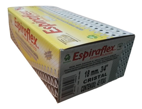 Espiral Plastico 3:1 Boflex 18 Mm Transparente 45 Piezas