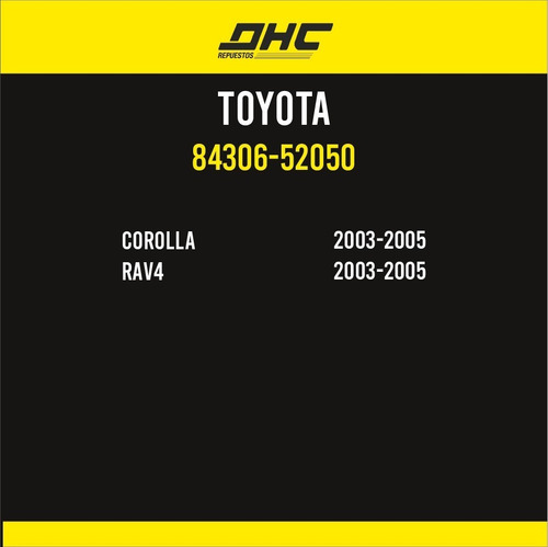 Cable Espiral Toyota Corolla 2003-2005 Cod.84306-52050