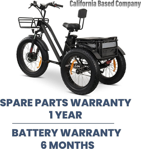 Imagen 3 de 9 de Malisa Electric Trike For Adults 3 Wheel Motorized 750w Bike