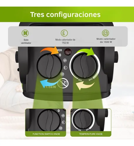 Estufa Cañon Calor Economico Programable Muy Segura Con Gtia Negros