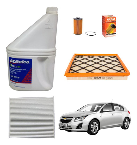 Kit Cambio De Aceite Y Filtros Chevrolet Cruze 1.8