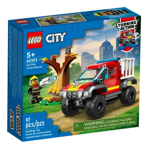 Lego City Camión De Rescate 4x4 De Bomberos 60393