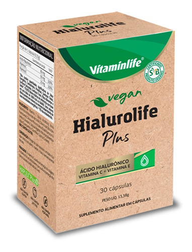 Hialurolife Plus Vitaminlife 30 Cápsulas Veganas Sabor Sem Sabor