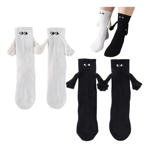 2pcs Manos Sonrientes Cogidas La Mano Tendencia Calcetines