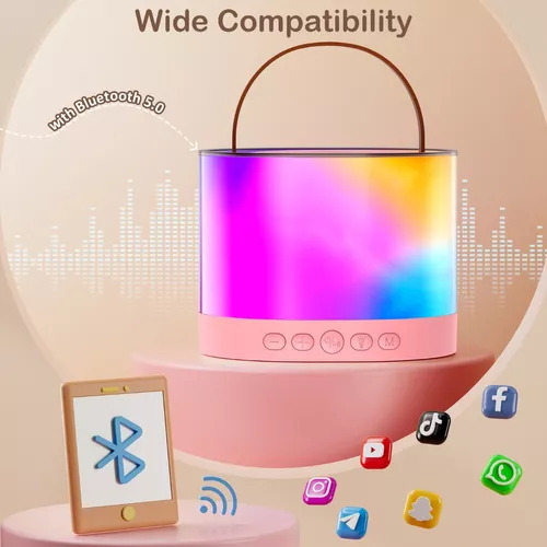 Micrófono Doble Para Niños Con Luces Led, Karaoke Para Niños