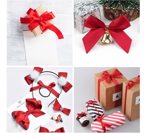 Moños Satinado Liston Navideño Colores 4cm 5 Rollos 115 M