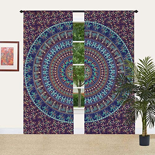 Gdonline Cortina Ventana Algodon Mandala Puerta Pared Hippie