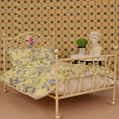 Modelo De Cama De Casa De Muñecas 1:6, Muebles De B