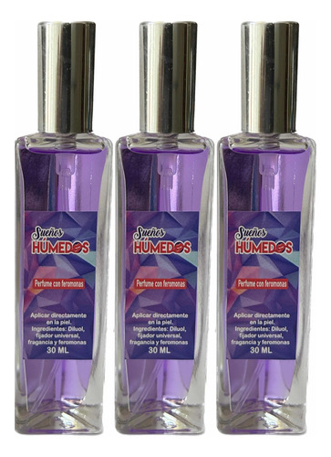 3 Pack Perfume Con Feromonas Morado30ml Unisex