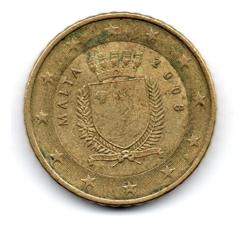 Malta Moneda 50 Euro Cent Año 2008 Km#130