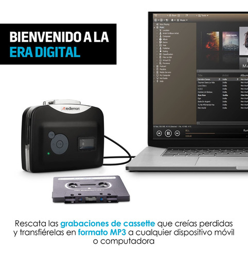 Reproductor Y Convertidor De Cassettes A Mp3, Grabación