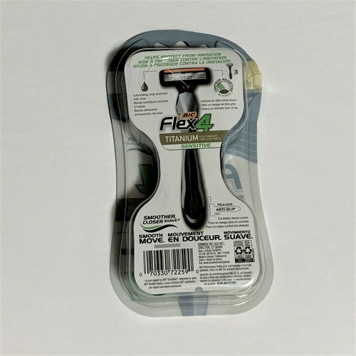 Bic Flex 4 Titanium Sensitive. C/3 Rastrillos Desechables