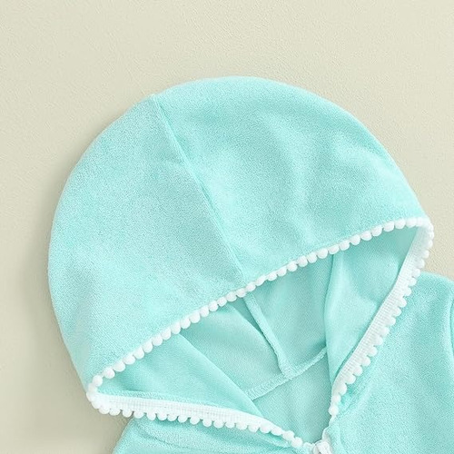 Bata De Baño Para Playa, Niñas, Con Capucha Y Cierre
