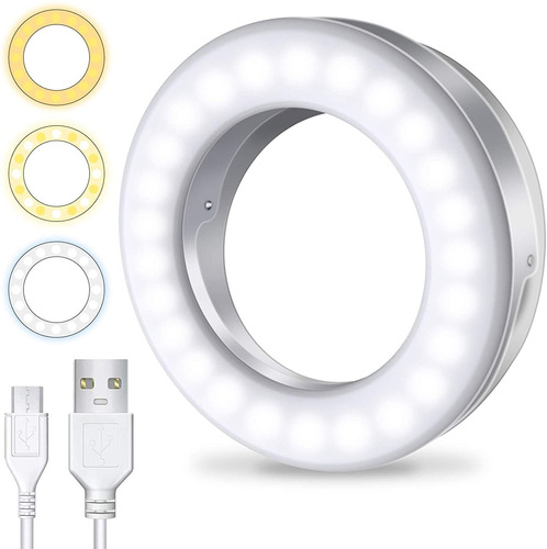 Anillo De Luz Para Selfies 3 Modos Luz Led Cámara Teléfono