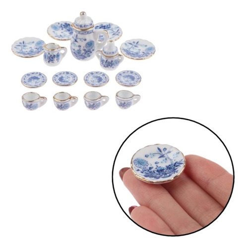 Miniatura Juego De Té Chino De Porcelana Mini Escala 1:12