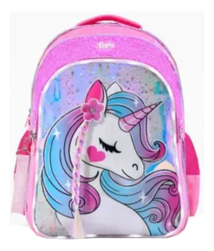 Mochila Footy Infantil Trenza Unicornio 18 Pulgadas F1953