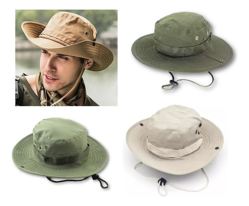 Sombrero Australiano Con Tira Ajustable. Pesca. Safari