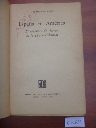 Imagen 2 de 2 de J. M. Ots Capdequi / España En América
