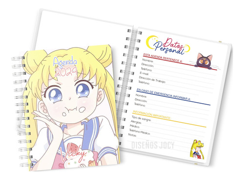 Agenda Sailormoon 2024 Semana A La Vista + Planner Mensual