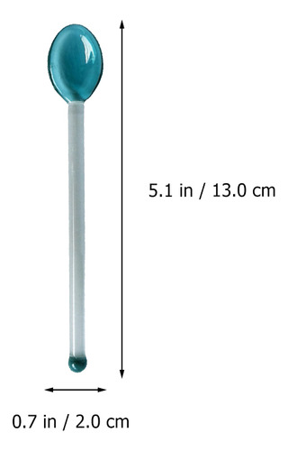 Cuchara De Postre De Mango Largo De Vidrio Transparente 4 Ud