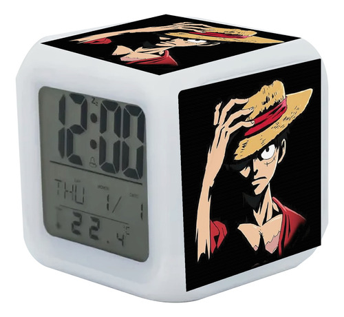 Reloj Despertador Luffy One Piece Con Luz Led